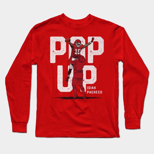 Isiah Pacheco Kansas City Pop Up Long Sleeve T-Shirt by ClarityMacaws